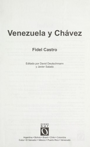 Fidel Castro: Venezuela y Chávez (Spanish language, 2006, Ocean Sur)