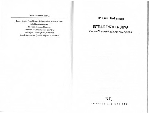 Intelligenza emotiva (Italian language, 1999, Biblioteca Universale Rizzoli)