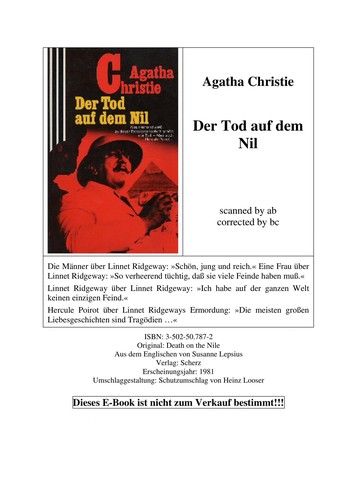 Agatha Christie: Der Tod auf dem Nil (German language, 1990, Scherz)