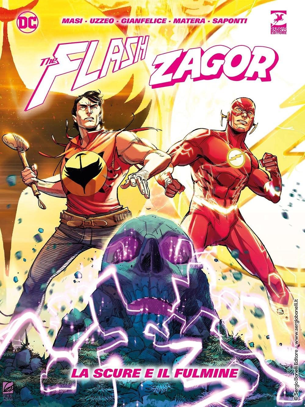 Giovanni Masi, Mauro Uzzeo, Davide Gianfelice, Adele Matera, Luca Saponti: Flash - Zagor, la Scure e il Fulmine (Hardcover, Italiera language, DC comics, Sergio Bonelli Editore)