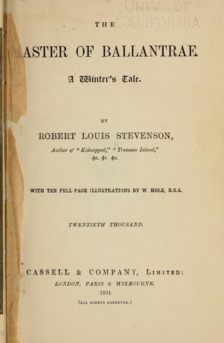 Robert Louis Stevenson: The  master of Ballantrae (1889, Cassell & co.)