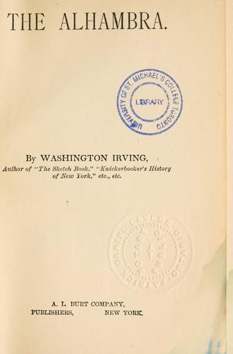 Washington Irving: The Alhambra (1890, A.L. Burt)