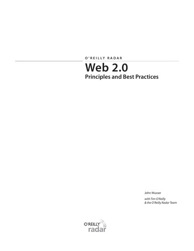 John Musser: Web 2.0 (2007, O'Reilly Media)