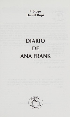 Anne Frank: El diario de Ana Frank (Spanish language, 2007, Ediciones Leyenda)