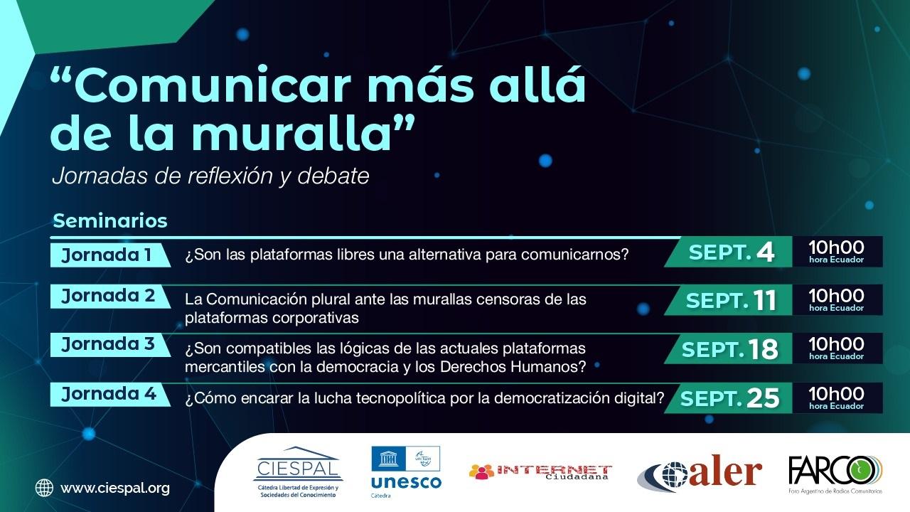 Cartel de Jornadas "Comunicar más allá de la muralla"