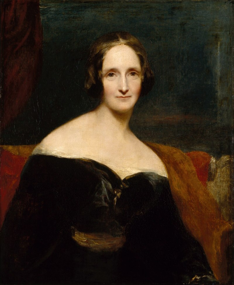 Richard Rothwell's portrait of Shelley was shown at the Royal Academy in 1840, accompanied by lines from Percy Shelley's poem The Revolt of Islam calling her a "child of love and light".