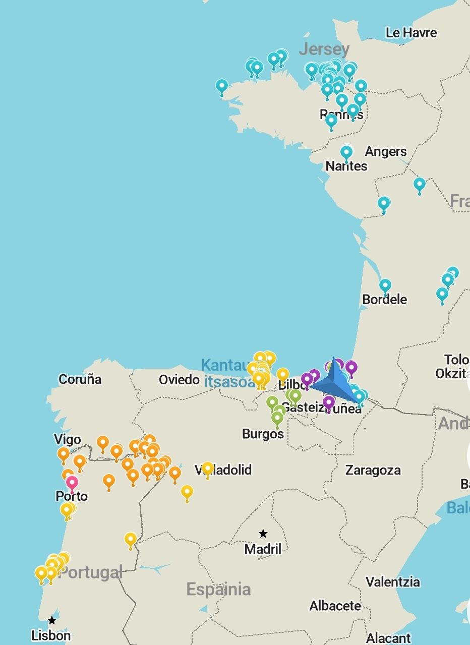 Bidaien antolaketarako erabili dudan  Organic Mapsen pantala-irudia. Bidaien antolaketarako erabili dudan  Organic Mapsen pantala-irudia.