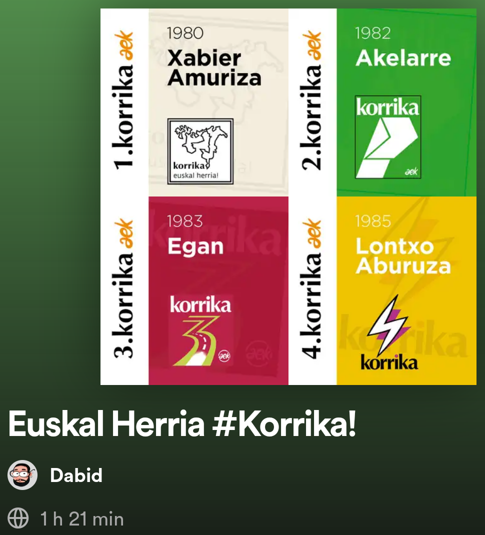 Korrikako lehen lau abestiak ageri dira "Euskal Herria #Korrika!" zerrenda osatuz.